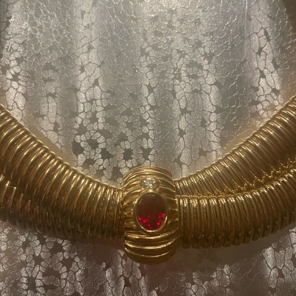 Vintage 1980s Givenchy Gold Stovepipe Necklace - RARE - Picture 5 of 6